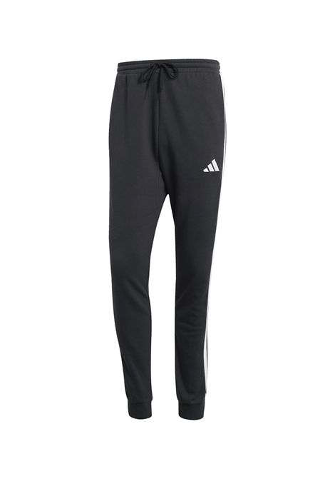 Adidas Essentials French Terry Tapered Cuff 3 Stripes Pants Black White Men ADIDAS CORE | Pants | JD1881-